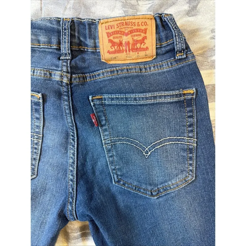 Levi's 510 Skinny Jeans Cotton Stretch Denim 5 Pocket Girls 10 25x26 School Gift - Picture 7 of 9
